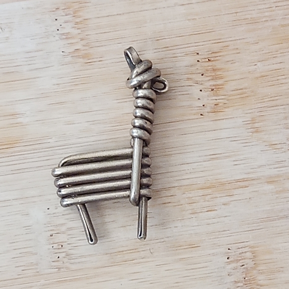 Vintage Sterling Silver Large Wire Wrapped Figural Pendant - Picture 2 of 7